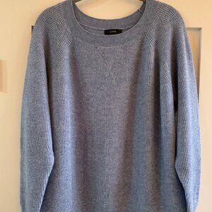 J. Crew Supersoft Waffle Crew Neck Sweater Blue